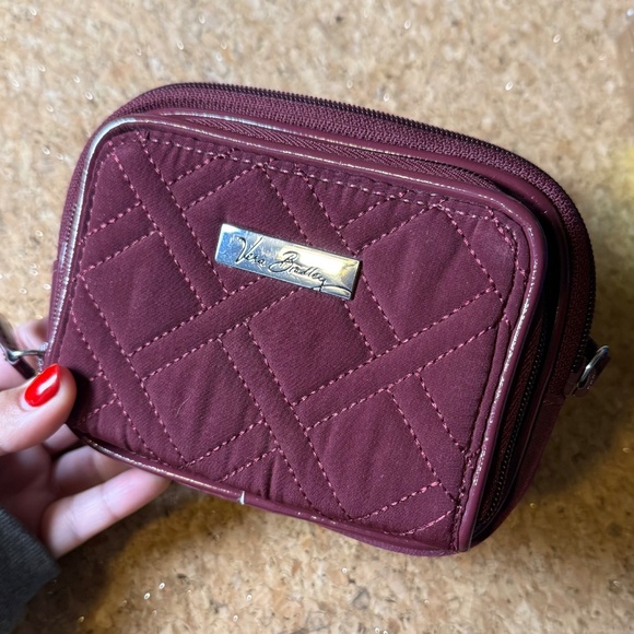 Vera Bradley On-The-Square Small Wristlet Wallet Purple Color 2 Full Zip - Picture 1 of 4